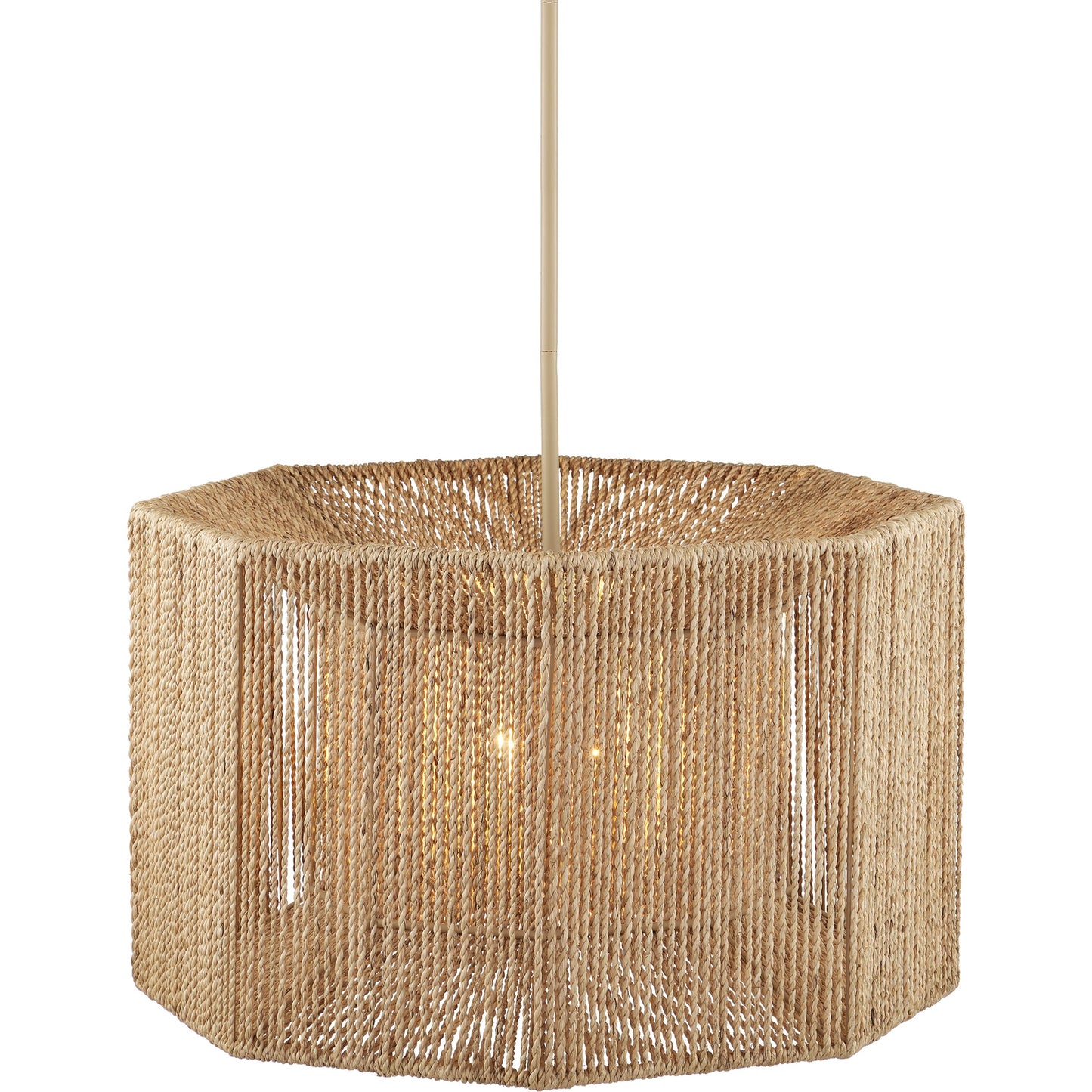 005 SI-2007813 | Additional Silo | Mereworth Rope Chandelier by Currey and Company in beige, natural. Made from wrought iron, abaca rope in a coastal style.