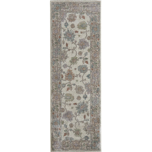 Dartmouth Transitional & Botanical Rug - DRT39QJF by Feizy in ivory, brown, blue. Made from polypropylene in a unique style.