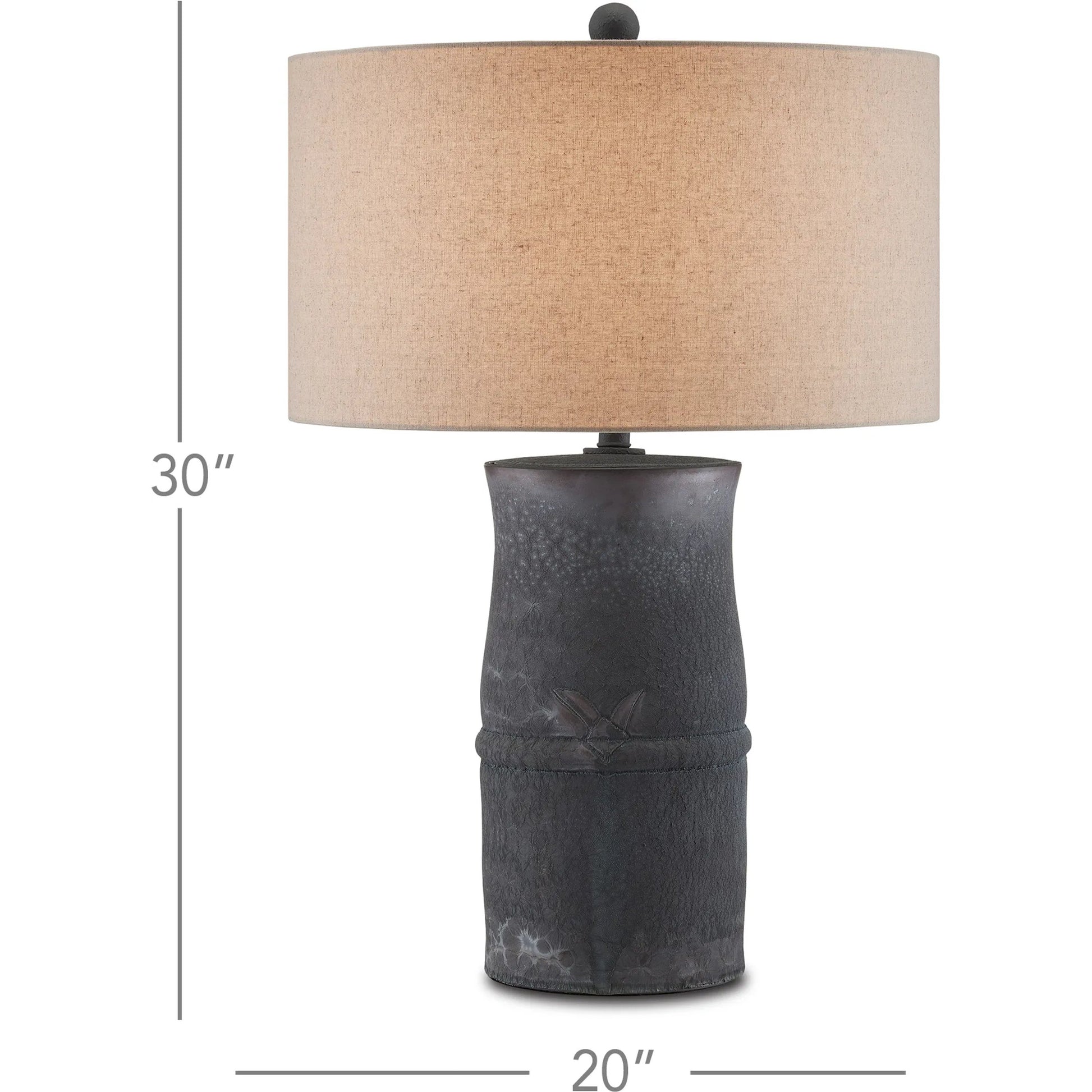 Croft Table Lamp by Currey and Company in charcoal. Made from ceramic in a cottage & farmhouse style.