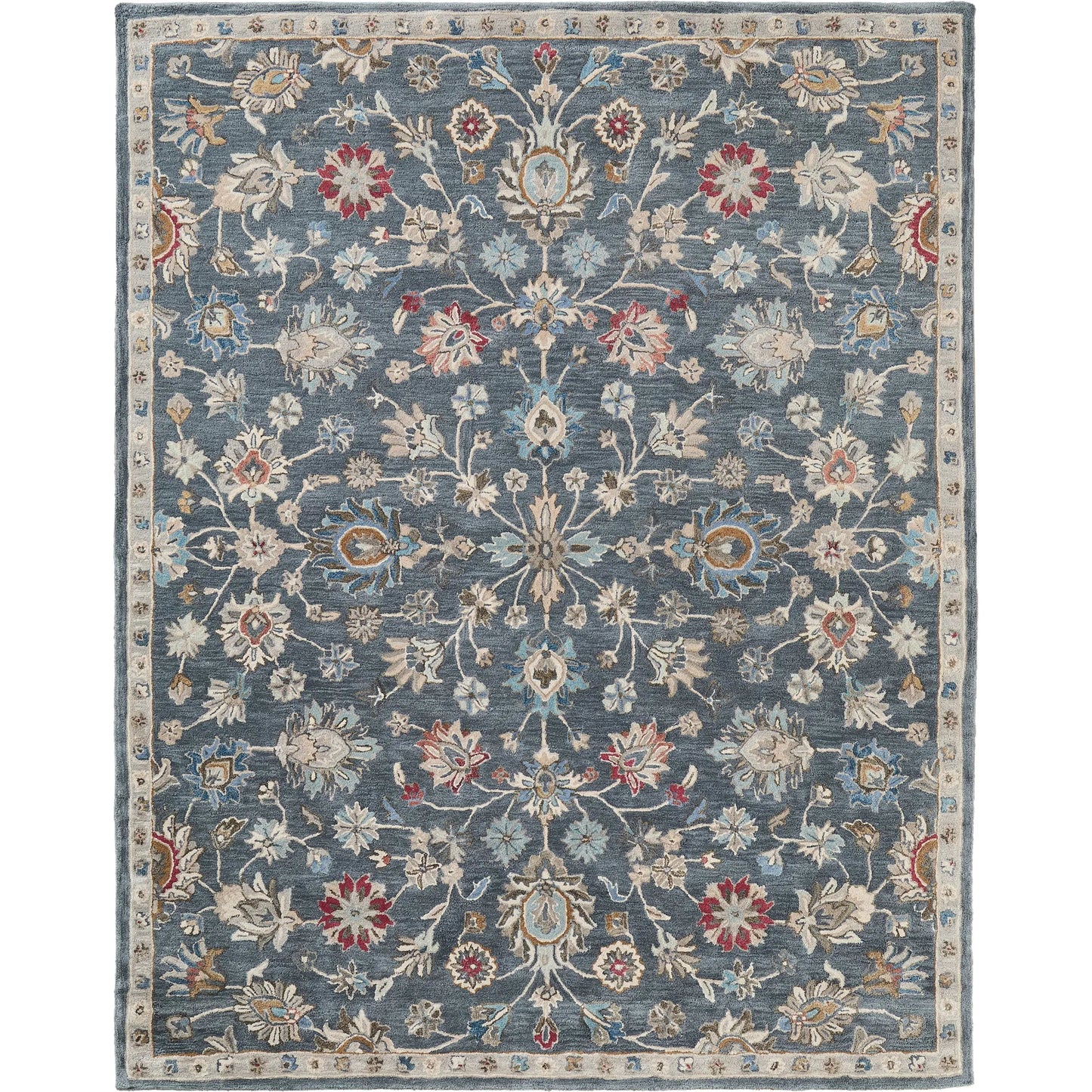 000 SI-1830605,SI-1830606,SI-1830607,SI-1830608,SI-1830609,SI-1830610 | Primary Silo | Rylan Transitional Oriental Rug - 8639F by Feizy in gray, ivory, red. Made from wool in a unique style.