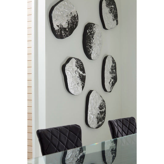 Wisp Wall Tile by Phillips Collection in black, silver and silver leaf. Made from wood in a eclectic & global style.