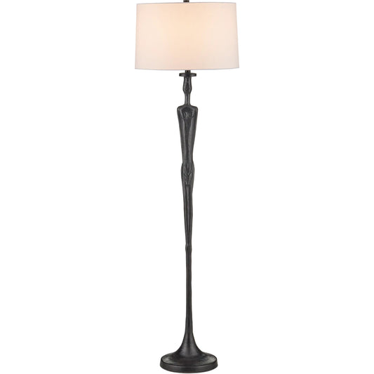 Mirage Floor Lamp by Currey and Company in black. Made from cast aluminum in a rustic style.