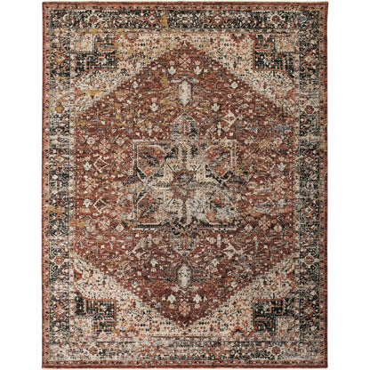 Caprio Transitional Rug - 3960F by Feizy in red, ivory, black. Made from polyester, viscose in a unique style.