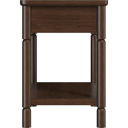 Verge Open Nightstand by A.R.T. Furniture in handcrated walnut. Made from poplar solids, flat cut walnut veneers in a traditional style.