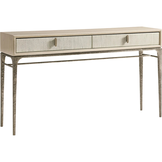 Clapotis Console Table by Jonathan Charles in whitewash cord. Made from main rope in a unique style.