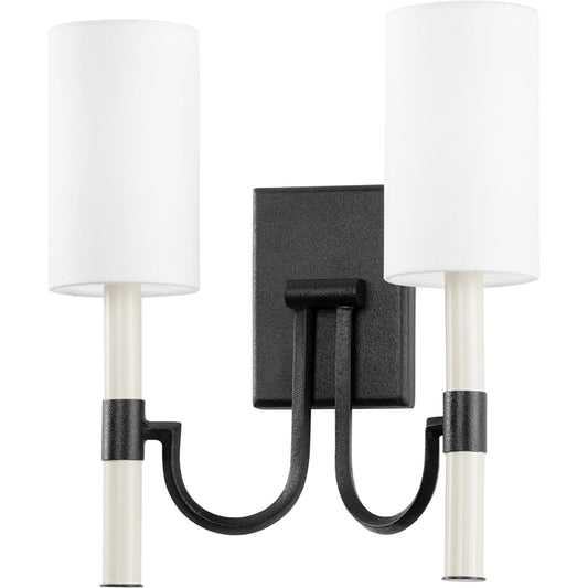 Gustine 2 Light Wall Sconce by Troy. Made from iron in a modern style.
