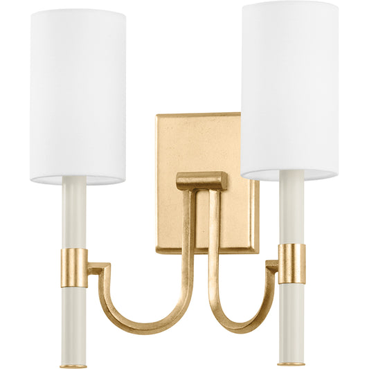 Gustine 2 Light Wall Sconce by Troy. Made from iron in a modern style.
