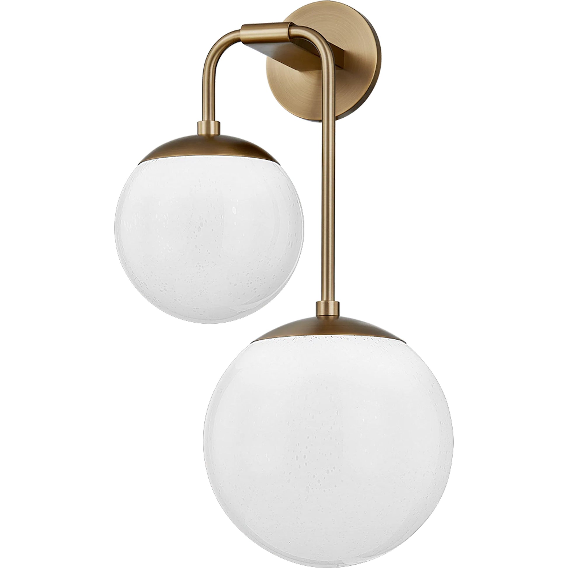 Brogan Wall Sconce by Troy in patina brass. Made from steel in a modern style.