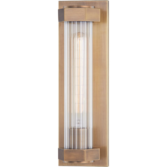 Godfrey Wall Sconce by Troy in patina brass. Made from aluminum, stainless steel in a modern style.