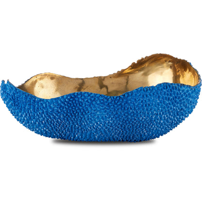 Jackfruit Oval Bowl by Currey and Company in green, gold. Made from bronze in a modern style.