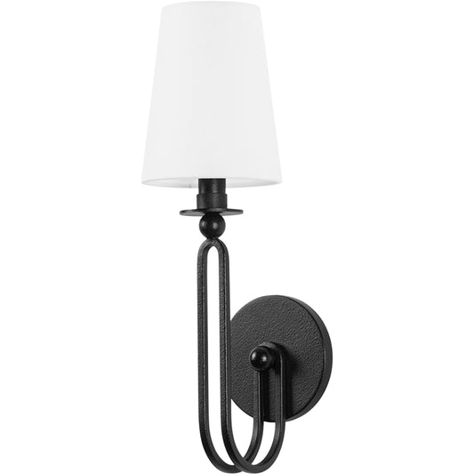 Valor 1 Light Wall Sconce by Troy in forged iron. Made from iron in a transitional style.