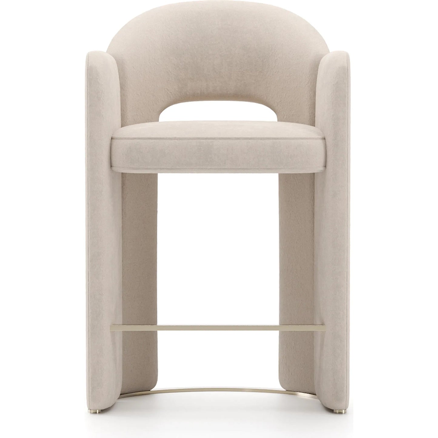 002 SI-2462257 | Additional Silo | Overlap Counter Stool by Caracole in ivory and whisper of gold. Made from metal in a transitional style.