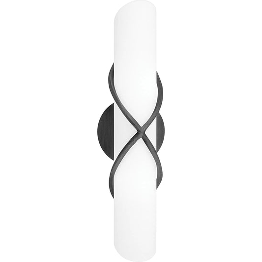 Roxbury Bath Light by Troy. Made from hand worked iron in a modern style.