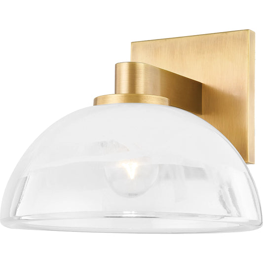 Valen Sconce by Troy in patina brass. Made from steel in a modern style.