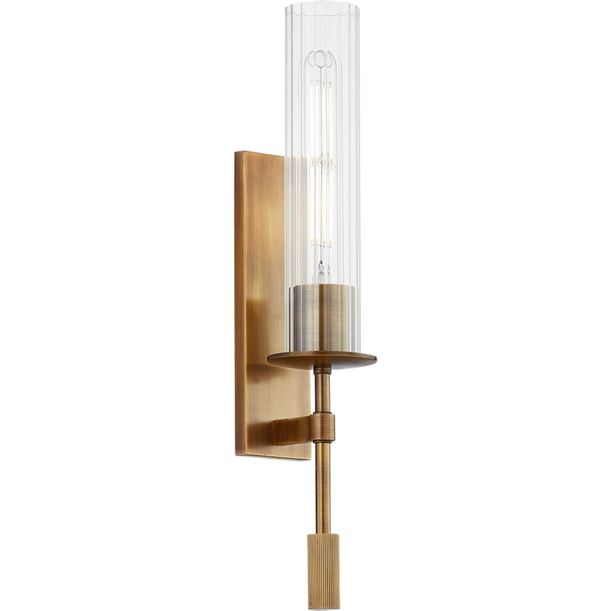 Elton Wall Sconce by Troy in patina brass. Made from steel in a unique style.