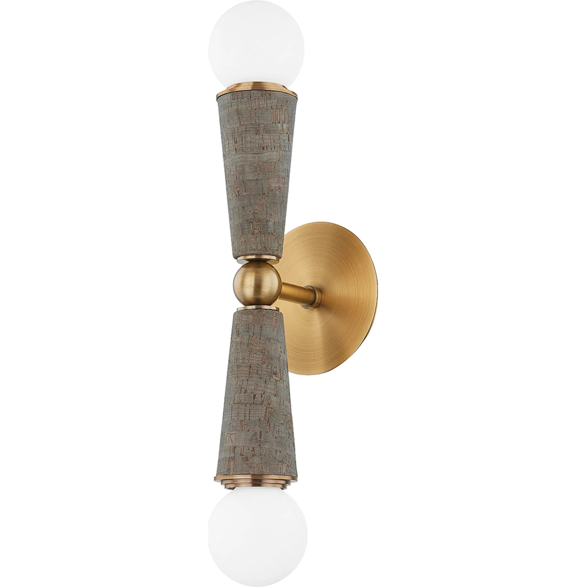 Dax 2 Light Wall Sconce by Troy in patina brass. Made from steel in a modern style.