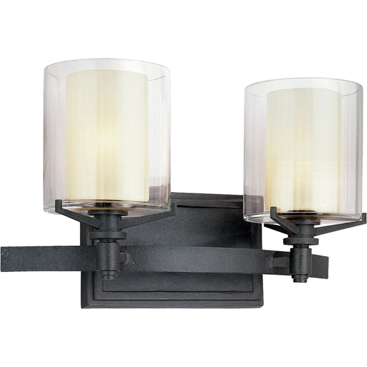 Arcadia Bath and Vanity Light by Troy in french iron. Made from hand worked iron in a unique style.