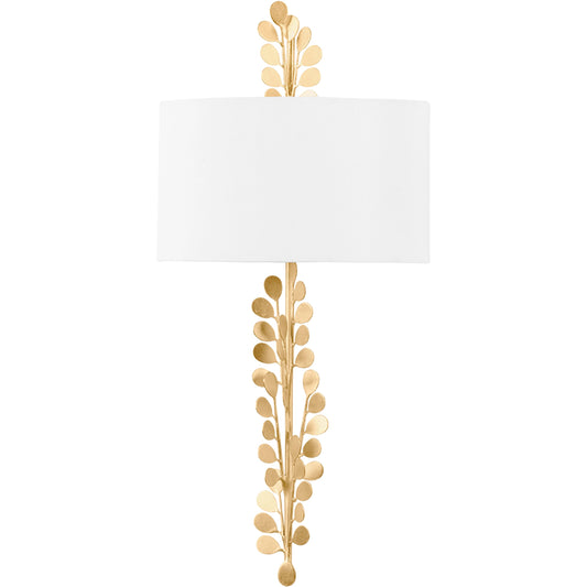Adrienne 2 Light Wall Sconce by Troy in vintage gold leaf. Made from unique in a modern style.