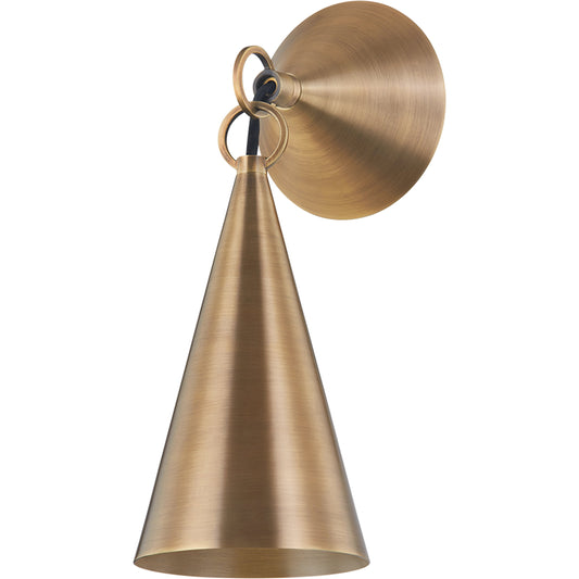 Midvale 1 Light Wall Sconce by Troy in patina brass. Made from brass in a modern style.