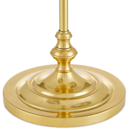 Deauville Desk Lamp by Currey and Company in polished brass, natural. Made from metal, seagrass in a cottage & farmhouse style.