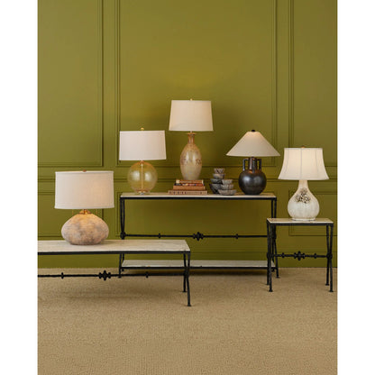 Kenmare Table Lamp by Currey and Company in textured antique brown. Made from terracotta in a modern style.