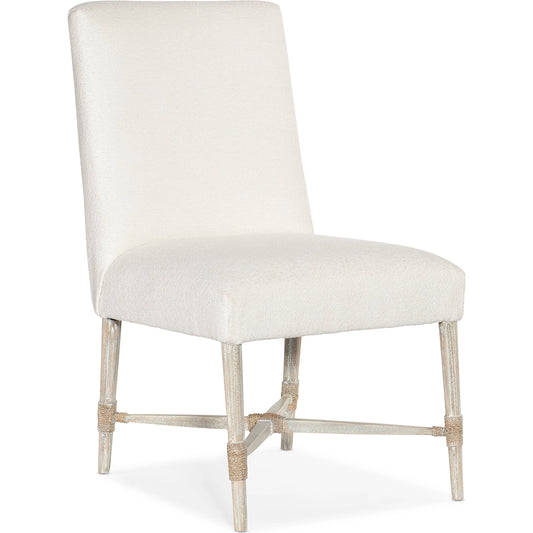 Serenity Side Chair (Set of 2) by Hooker Furniture in beige and arctic, surf. Made from beech, rope, fabric in a modern style.