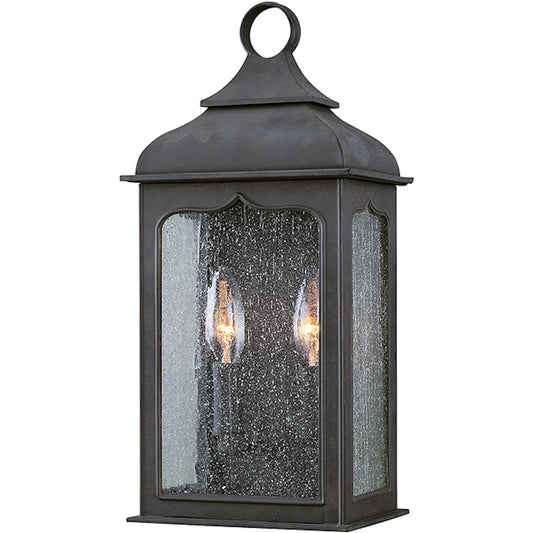 Henry Street Pocket Lantern by Troy in colonial iron. Made from hand forged iron in a transitional style.