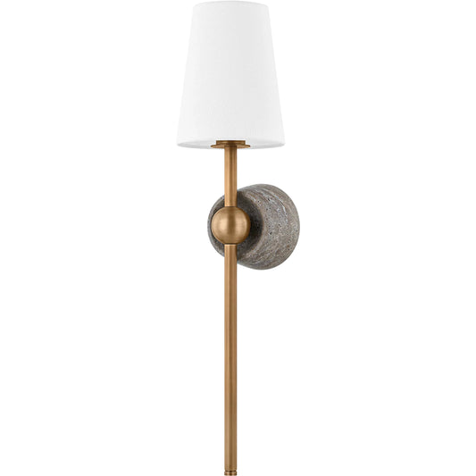 Los Vilos Wall Sconce by Troy in patina brass. Made from steel in a unique style.