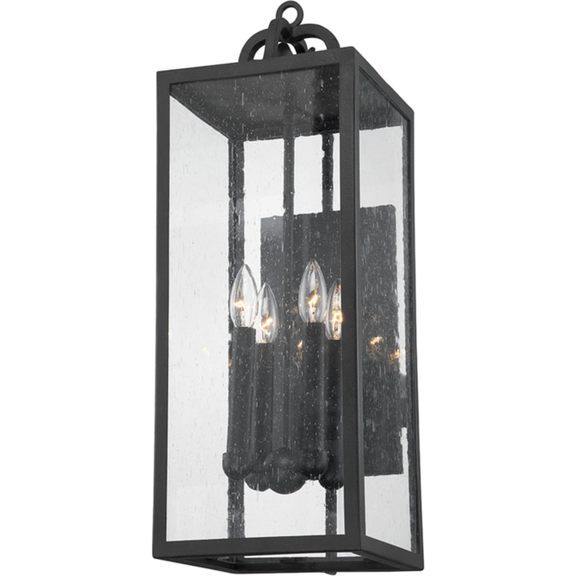 Caiden Exterior Wall Sconce by Troy in forged iron. Made from iron, steel in a transitional style.