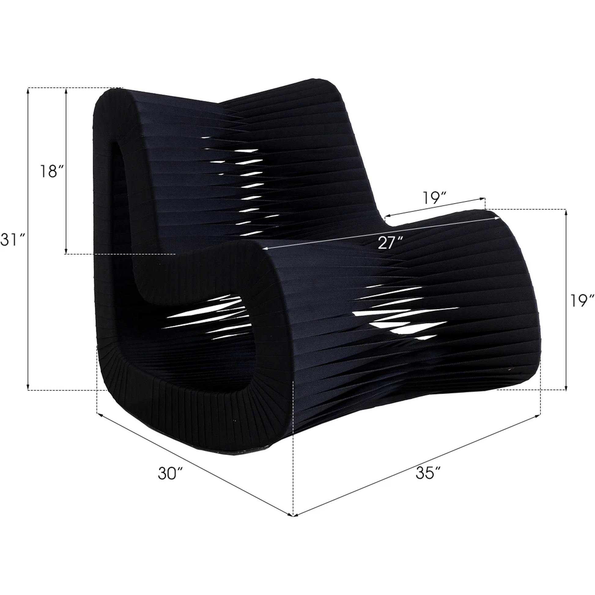 Seat Belt Rocking Chair by Phillips Collection. Made from cotton in a modern style.