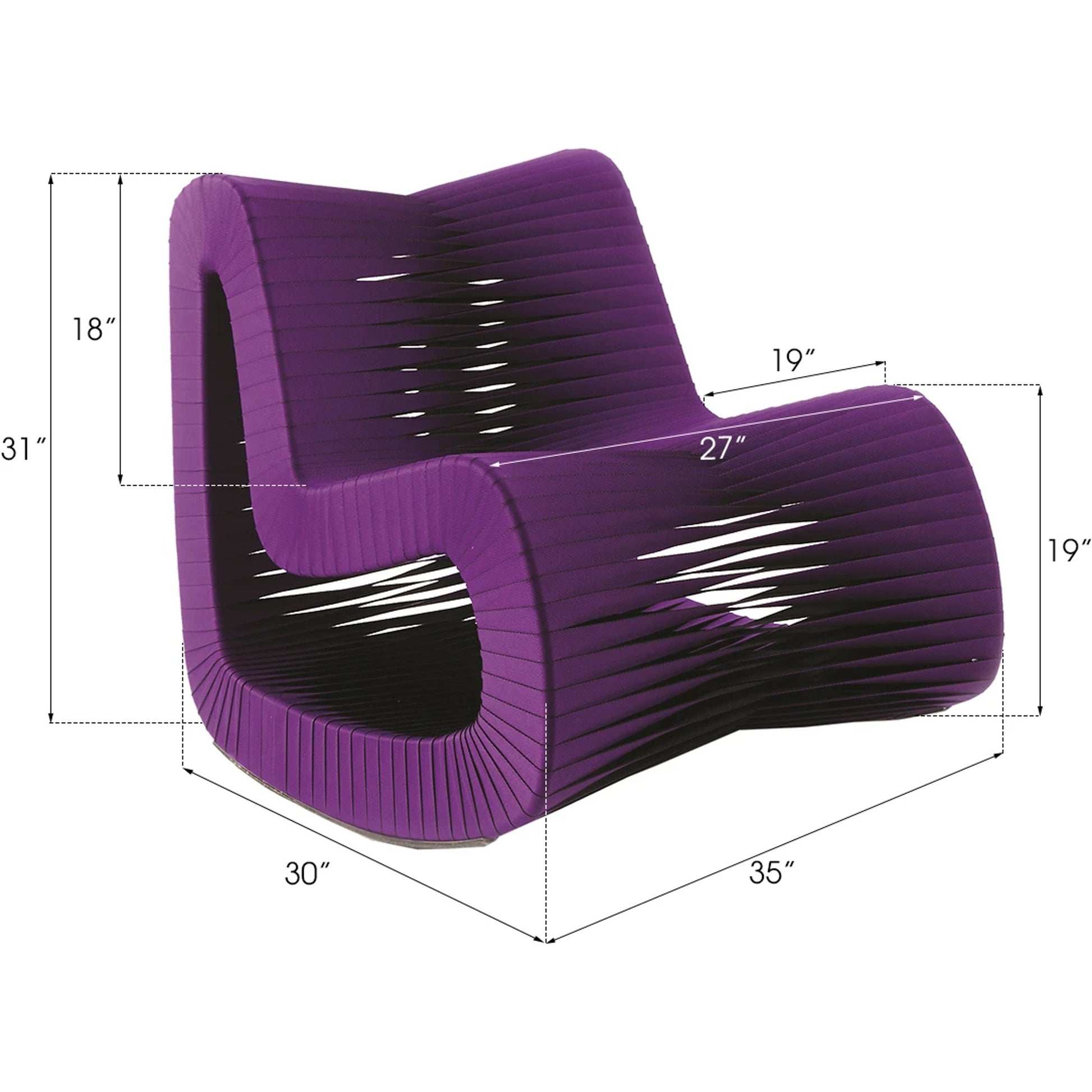 Seat Belt Rocking Chair by Phillips Collection. Made from cotton in a modern style.