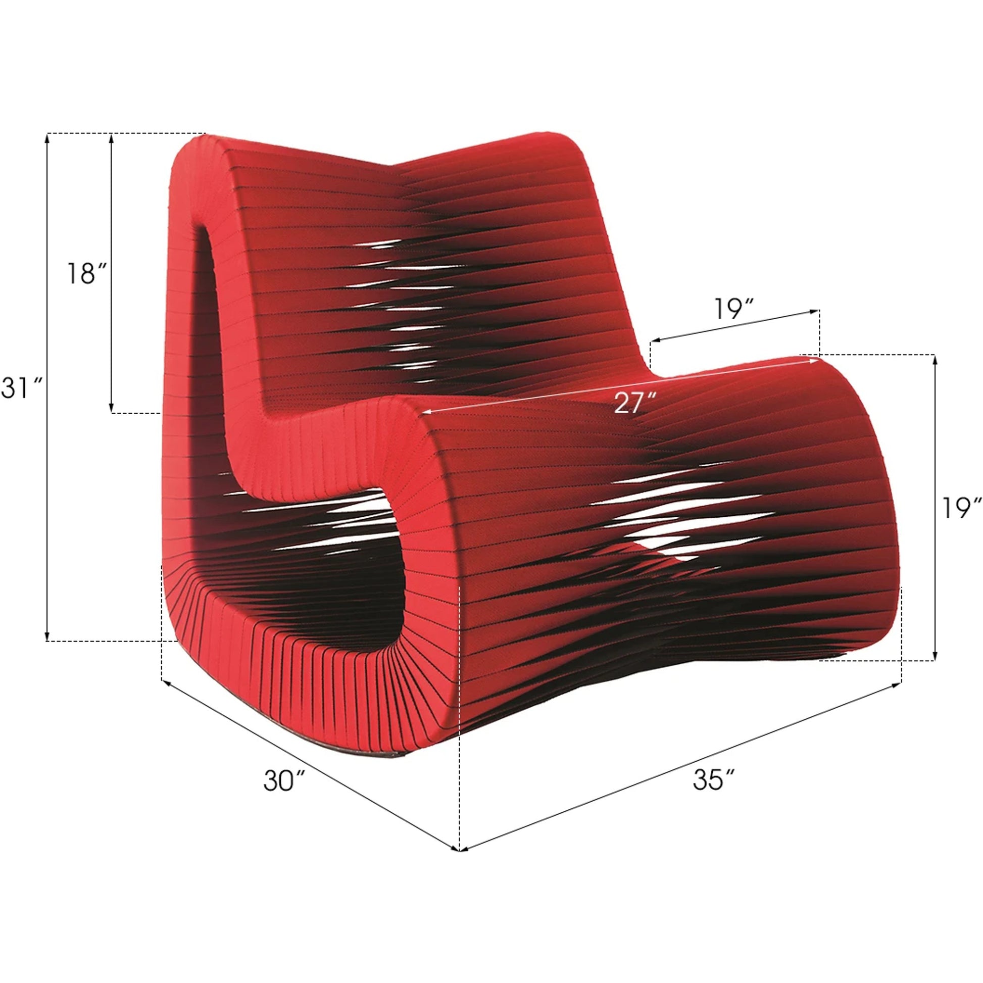 Seat Belt Rocking Chair by Phillips Collection. Made from cotton in a modern style.