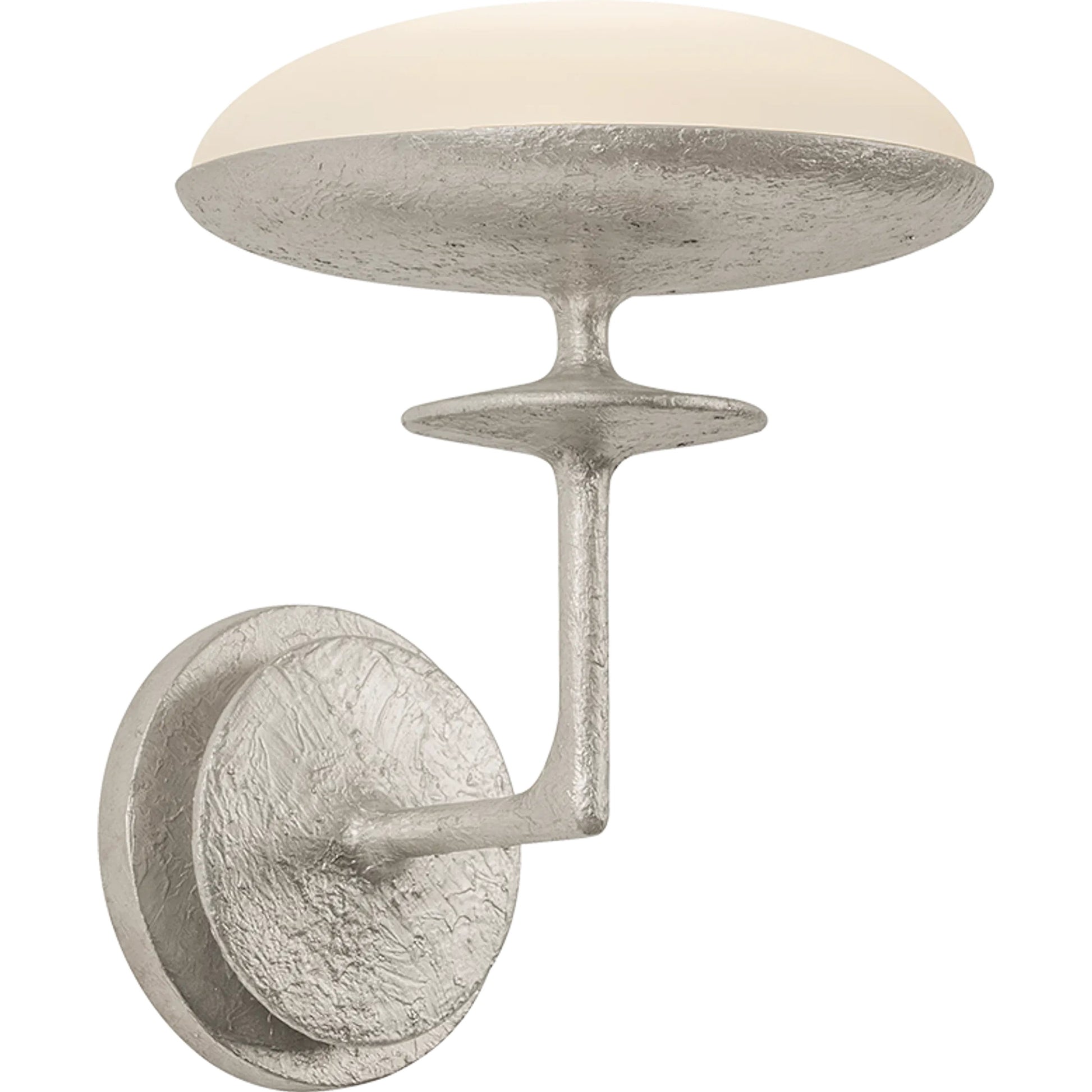 Pacific Wall Sconce by Troy in warm silver leaf. Made from iron in a unique style.