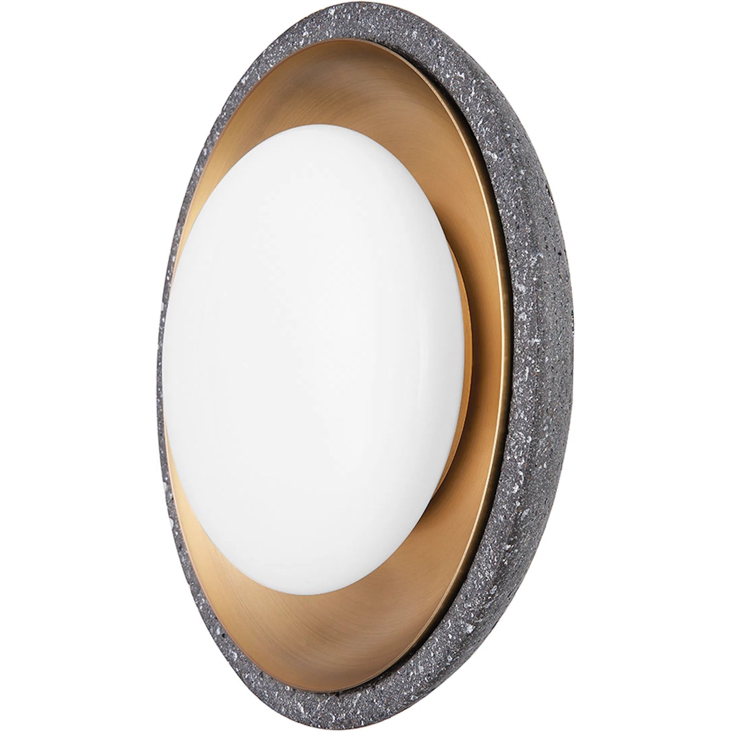 001 SI-2030084 | Primary Silo | Rocklin Wall Sconce by Troy in patina brass. Made from natural stone in a modern style.