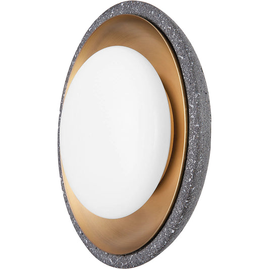 Rocklin Wall Sconce by Troy in patina brass. Made from natural stone in a modern style.