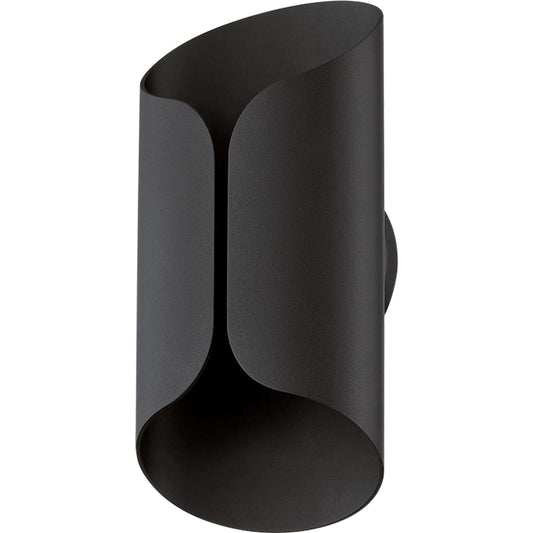 Cole Exterior Wall Sconce by Troy in textured black. Made from aluminum in a unique style.
