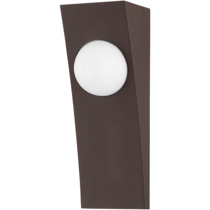 Victor Exterior Wall Sconce by Troy in textured bronze. Made from aluminum in a transitional style.