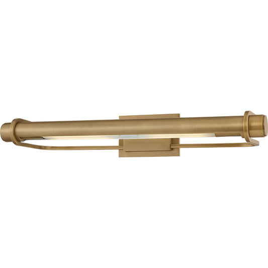 Caspian Picture Light by Troy in patina brass. Made from steel in a unique style.