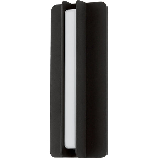 Dune Exterior Wall Sconce by Troy in textured black. Made from aluminum in a unique style.