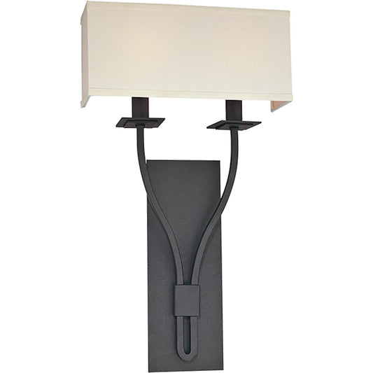 Palladium Wall Sconce by Troy in federal bronze. Made from hand worked iron in a modern style.