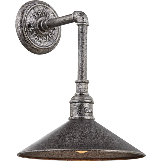 Toledo Wall Lantern by Troy in old silver. Made from hand worked iron, aluminum in a cottage & farmhouse style.