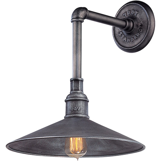 Toledo Wall Lantern by Troy in old silver. Made from hand worked iron, aluminum in a cottage & farmhouse style.
