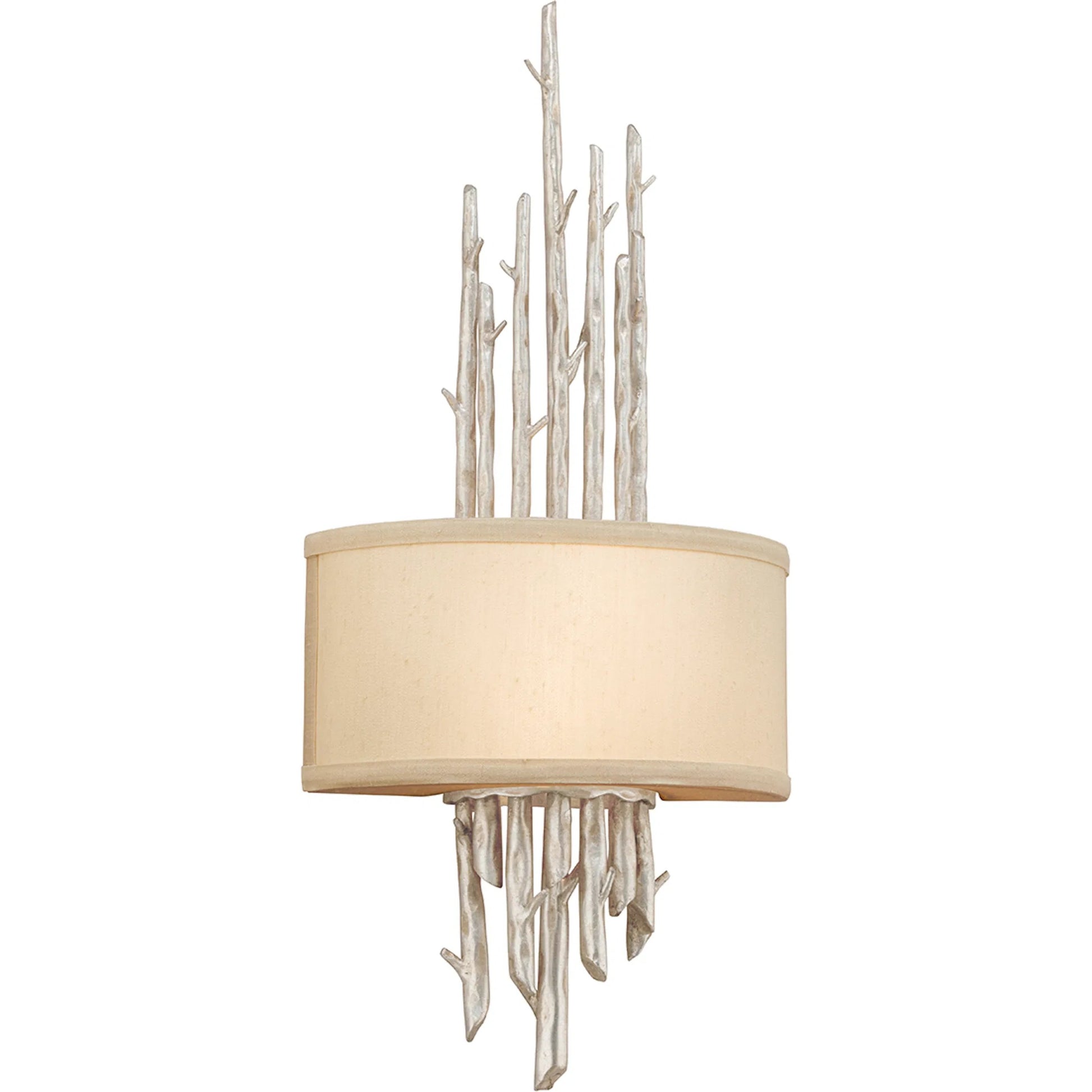 Adirondack 2 Light 12 inch Silver Leaf Wall Sconce by Troy in champagne leaf. Made from hand worked iron in a modern style.