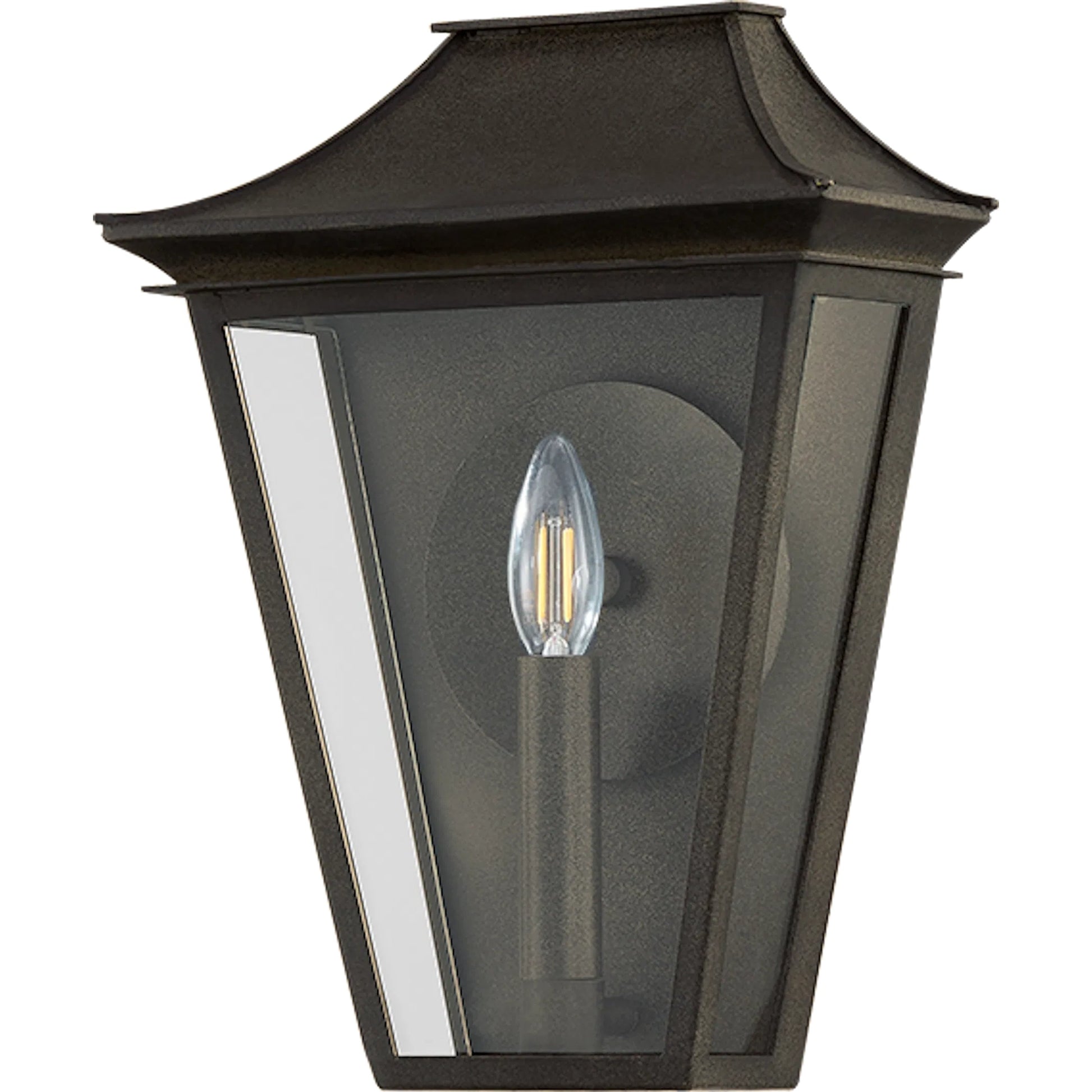 Tehama Exterior Wall Sconce by Troy in french iron. Made from aluminum in a cottage & farmhouse style.