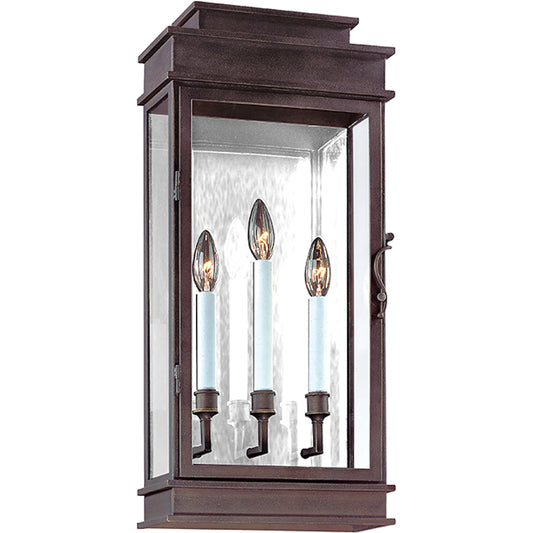 Vintage Wall Lantern by Troy in vintage bronze. Made from hand forged iron in a traditional style.