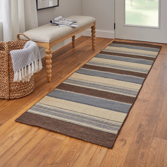 Silva Transitional Stripes Rug - I0498 by Feizy in brown, gray, yellow. Made from wool in a unique style.