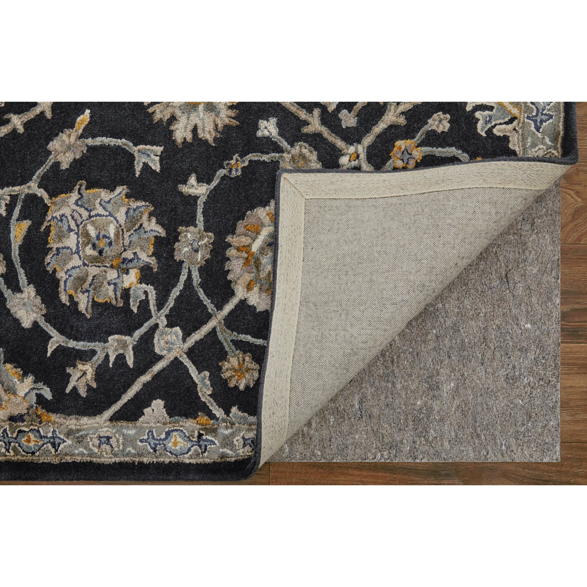 Prescott Traditional & Botanical Rug - 8940F by Feizy in blue, silver, gray. Made from viscose, wool in a unique style.