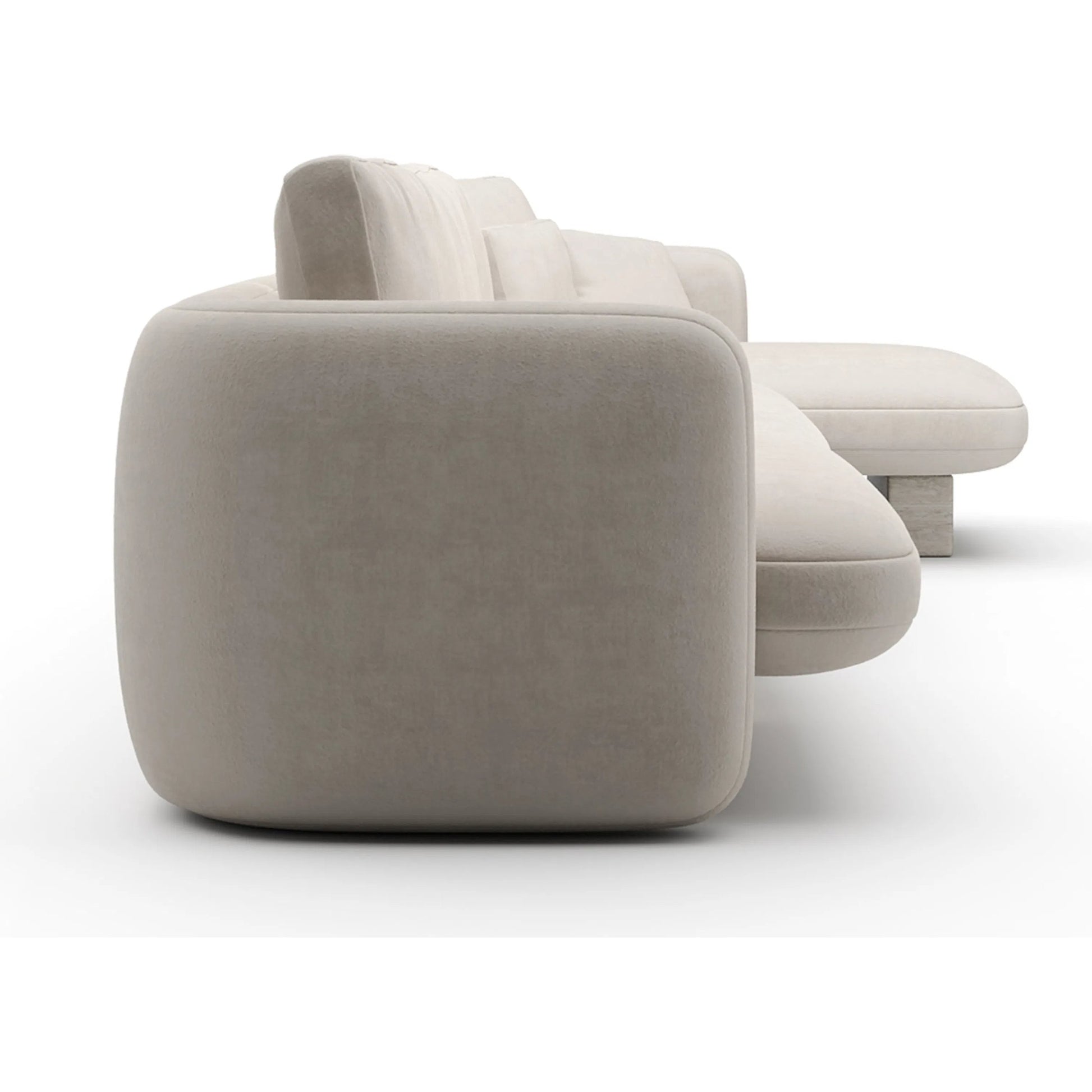 Overlap Chaise Sectional by Caracole in whisper of gold. Made from stone in a transitional style.