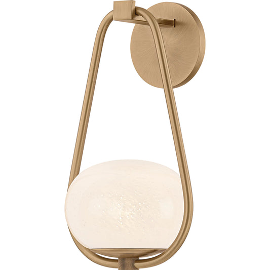Decker Wall Sconce by Troy in patina brass. Made from steel in a unique style.