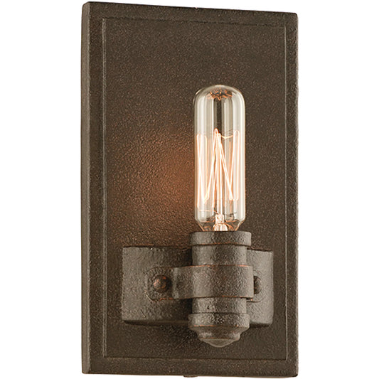 Pike Place Wall Sconce by Troy in heritage bronze. Made from solid aluminum in a unique style.